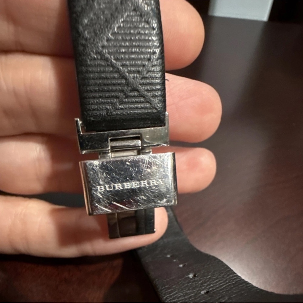 Burberry Swiss Made Rectangle Silver and Black Unisex Wristwatch - Picture 2 of 4